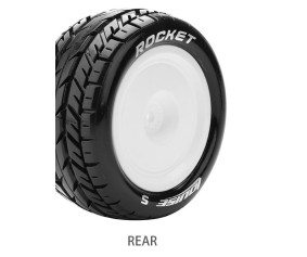Louise R/C E-Rocket 1/10 Buggy (Soft Compound) 12mm Kyosho Hex on White Wheels (rear, 4WD) (2)