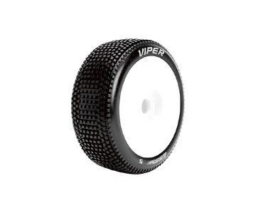 Louise R/C B-Viper 1/8 Buggy (Soft Compound) 17mm Hex on White Wheels (2)