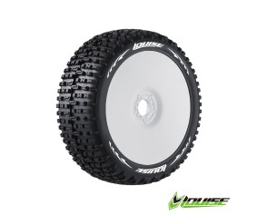 Louise R/C B-Zacoo 1/8 Buggy Tire (Soft Compound) 17mm Hex Mounted on White Wheels (Front/Rear)(2)