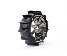 Louise R/C B-Paddle 1/8 Buggy (Soft Compound) 17mm Hex on Spoke / Chrome Black Wheels (front/rear) (2)