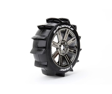 Louise R/C B-Paddle 1/8 Buggy (Soft Compound) 17mm Hex on Spoke / Chrome Black Wheels (front/rear) (2)