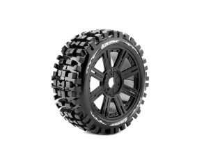 Louise R/C B-ulldoze 1/8 Buggy (Soft Compound) 17mm Hex on Spoke/Black Wheels (front/rear) (2)