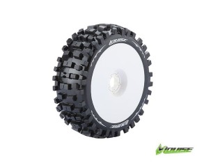 Louise R/C B-ulldoze 1/8 Buggy (Soft Compound) 17mm Hex on White Wheels (front/rear) (2)
