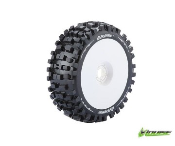 Louise R/C B-ulldoze 1/8 Buggy (Soft Compound) 17mm Hex on White Wheels (front/rear) (2)