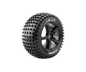 Louise R/C T-Rock 1/8 Truggy (Soft Compound) 0* Offset, 17mm Hex on Spoke/Black Wheels (front/rear) (2)