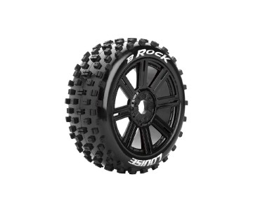 Louise R/C B-Rock 1/8 Buggy (Soft Compound) 17mm Hex on Spoke/Black Wheels (front/rear) (2)