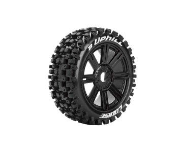 Louise R/C B-Uphill 1/8 Buggy (Soft Compound) 17mm Hex on Spoke/Black Wheels (front/rear) (2)
