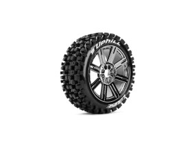Louise R/C B-Uphill 1/8 Buggy (Soft Compound) 17mm Hex on Spoke / Chrome Black Wheels (front/rear) (2)