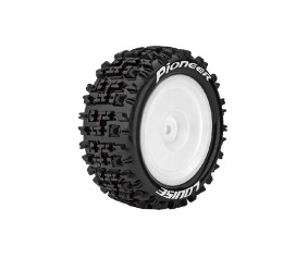 Louise R/C E-Pioneer 1/10 Buggy (Soft Compoud) 12mm Kyosho Hex on White Wheels (rear, 4WD) (2)