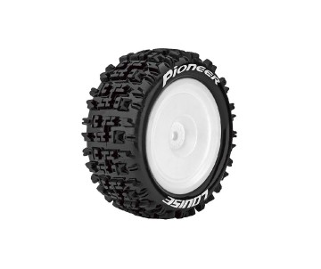 Louise R/C E-Pioneer 1/10 Buggy (Soft Compoud) 12mm Kyosho Hex on White Wheels (rear, 4WD) (2)