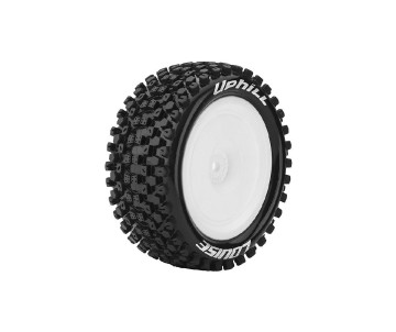 Louise R/C E-Uphill 1/10 Buggy (Soft Compound) 12mm Kyosho Hex on White Wheels (rear, 4WD) (2)