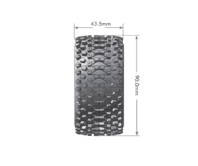 Louise R/C E-Uphill 1/10 Buggy (Soft Compound) 12mm Kyosho Hex on White Wheels (rear, 4WD) (2)