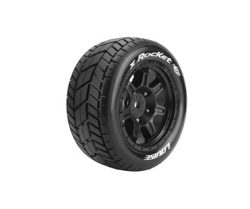Louise R/C X-Rocket Monster Truck (Sport Compound) 24mm Hex on Black Wheels (For X-Maxx) (2)