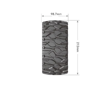 Louise R/C X-Rowdy Monster Truck (Sport Compound) 24mm Hex on Black Wheels (For X-Maxx) (2)