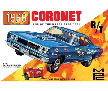 MPC 1/25 1968 Dodge Coronet Hardtop w/ Trailer Model Kit