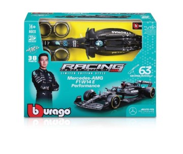Bburago 1/24 Race Formula Mercedes W14 Model Kit w/helmet (2023) (Russell #63)
