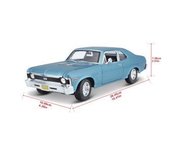 Maisto 1/18 SE 1970 Chevrolet Nova SS Coupe - Metallic Blue