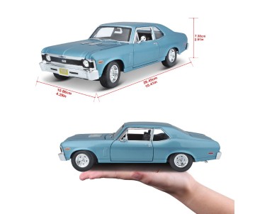 Maisto 1/18 SE 1970 Chevrolet Nova SS Coupe - Metallic Blue