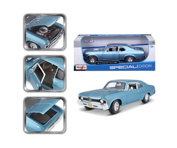 Maisto 1/18 SE 1970 Chevrolet Nova SS Coupe - Metallic Blue