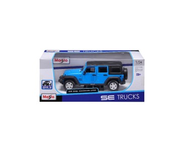 Maisto 1/24 SE Trucks 2015 Jeep Wrangler Unlimited - Met Blue/Met. White 