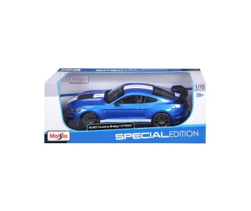Maisto 1/18 Special Edition 2020 Mustang Shelby GT500 (CFTP) (Blue w/ White Stripe)