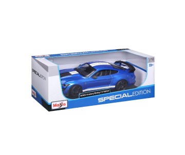 Maisto 1/18 Special Edition 2020 Mustang Shelby GT500 (CFTP) (Blue w/ White Stripe)