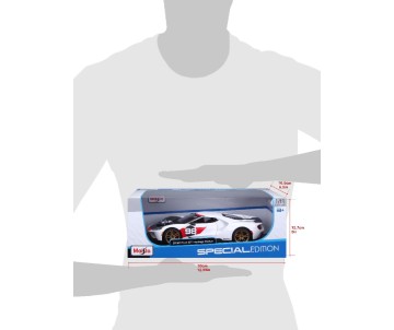 Maisto 1/18 SE 2021 Ford GT Heritage Series - White/Black/Red#98