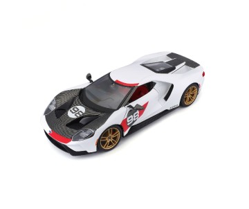 Maisto 1/18 SE 2021 Ford GT Heritage Series - White/Black/Red#98
