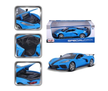 Maisto 1/18 Special Edition 2020 Chev Corvette Stingray Z51 (High-Wing) (Blue)
