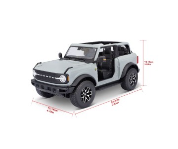 Maisto 1/18 SE 2021 Ford Bronco Badlands (w/o doors) - Cactus Gray