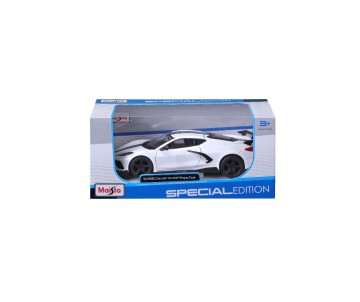 Maisto 1/24 SE 2020 Chevrolet Corvette Stingray Coupe High wing - White