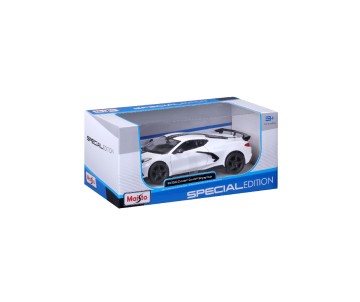 Maisto 1/24 SE 2020 Chevrolet Corvette Stingray Coupe High wing - White
