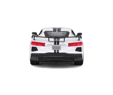Maisto 1/24 SE 2020 Chevrolet Corvette Stingray Coupe High wing - White