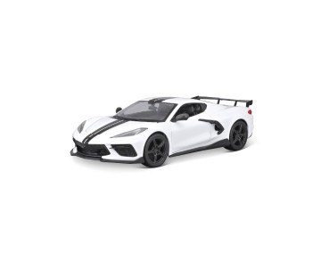 Maisto 1/24 SE 2020 Chevrolet Corvette Stingray Coupe High wing - White
