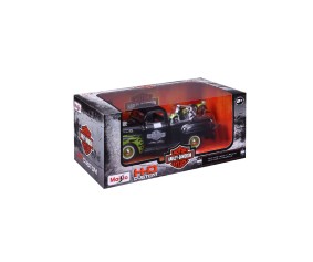 Maisto 1/24 Harley Davidson '48 FL Panhead + '48 Ford F-1 Pickup (Dull Black/Green)