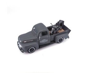 Maisto 1/24 Harley Davidson Custom 42 WLA Flathead + 48 Ford Pick Up (Gray)