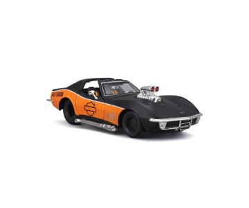 Maisto 1/25 Harley Davidson Custom 1970 Chevy Corvette (Black/Orange)