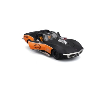 Maisto 1/25 Harley Davidson Custom 1970 Chevy Corvette (Black/Orange)