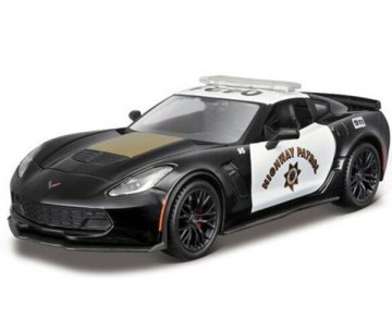 Maisto 1/24 Authority 2015 Chevrolet Corvette Z06 - B&W California Highway Patrol