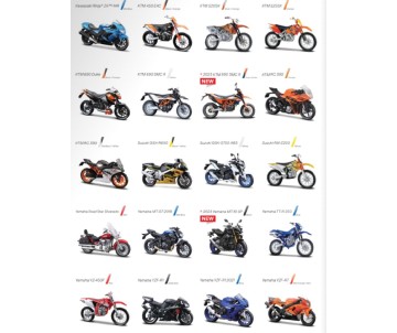 Maisto 1/18 2 Wheelers Assortment (12 Pack)