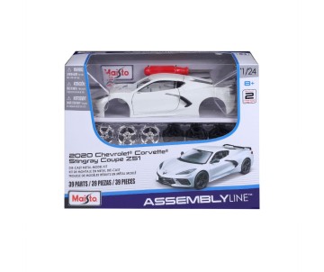Maisto 1/24 Assembly Line 2020 Chevrolet Corvette Stingray Coupe (White)