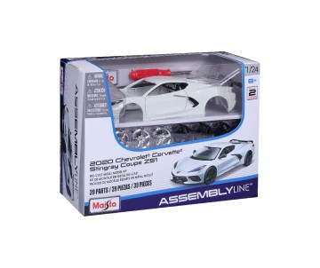 Maisto 1/24 Assembly Line 2020 Chevrolet Corvette Stingray Coupe (White)