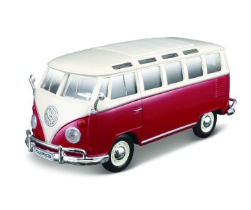 Maisto 1/25 1962 Assembly Line VW Samba Van (White/Red)