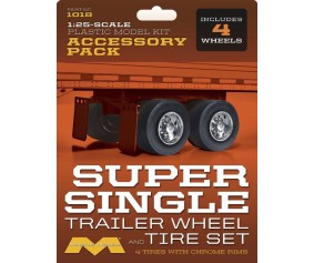 Moebius 1/25 Super Single Trailer Wheels/Tires Set 4 pack