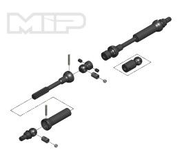 MIP X-Duty, Center Drive Kit, 95mm to 130mm w/ 5mm Hubs, Vaterra K5, K10, Ascender, Bronco