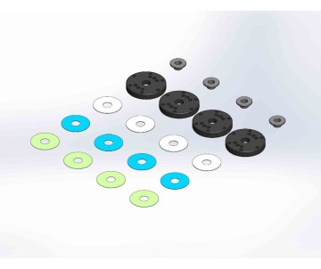 MIP Bypass1 Pistons, 6-Hole Set, 16mm, Mugen 1/8th