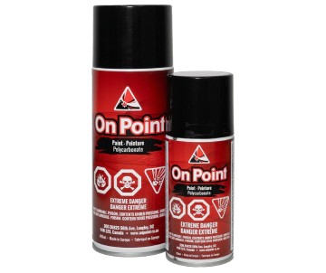 On Point Paint Rack Fully Stocked with 282 Cans of On Point Paint for Polycarbonate