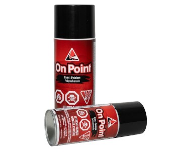 On Point Paint Rack Fully Stocked with 282 Cans of On Point Paint for Polycarbonate