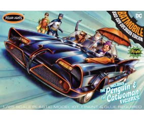 Polar Lights 1/25 1966 Batmobile with Catwoman & Penguin Figures Model Kit (Level 2)