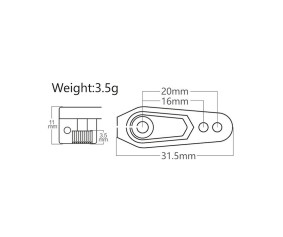 Power HD Aluminum Clamping Servo Horn, 25T, 16/20mm